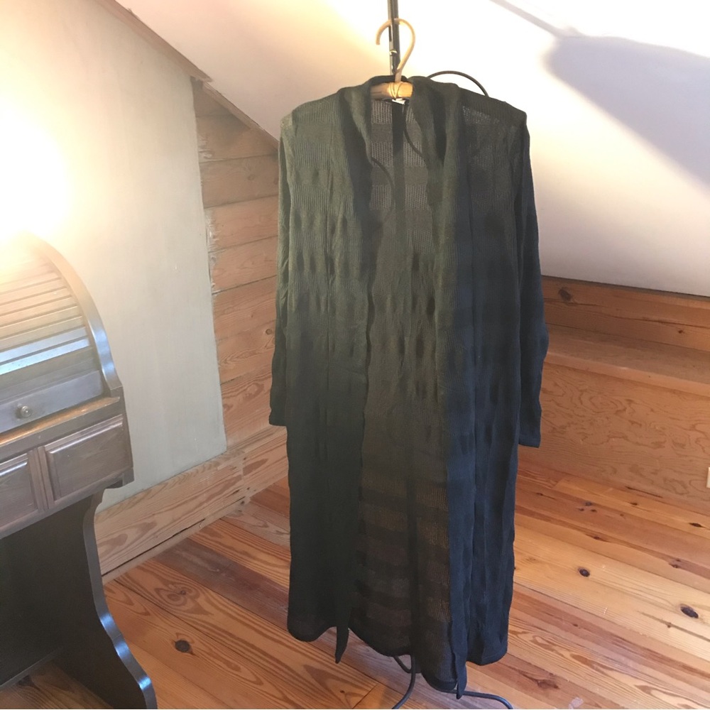 Threads 4 Thought Black Striped Duster Cardigan, EUC, S